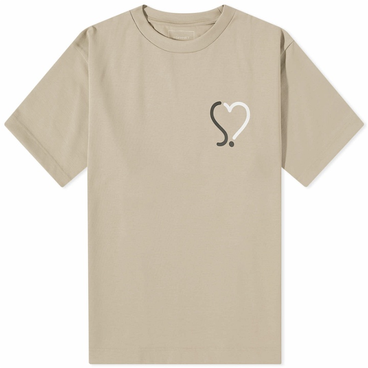 Photo: SOPHNET. Men's Heart T-Shirt in Beige