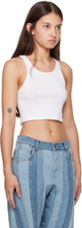 Alexander Wang White Cropped Racerback Tank Top