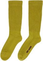 Rick Owens Yellow Logo Socks