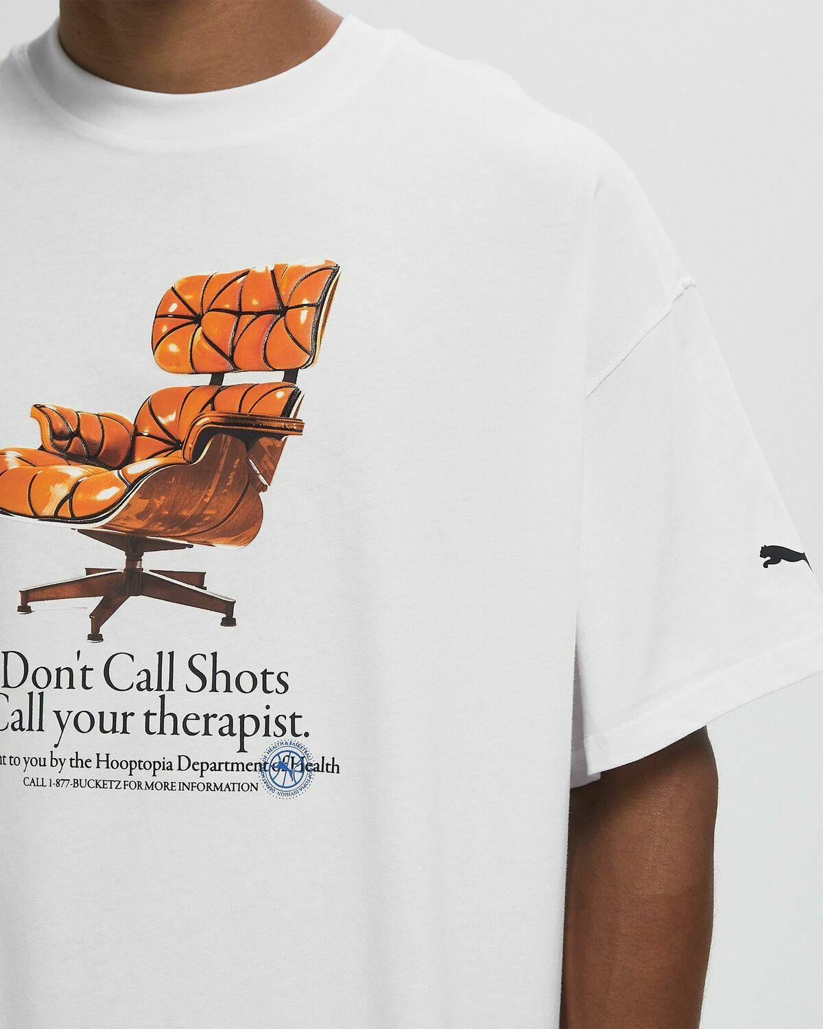 Puma Hooptopia Hooptopian Health Tee White Mens Shortsleefe