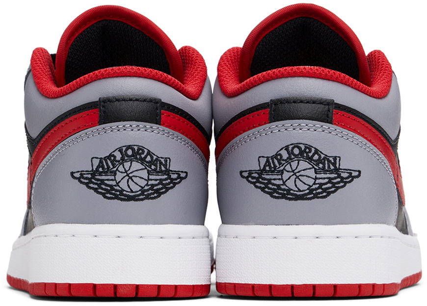 Nike Jordan Big Kids Gray & Black Air Jordan 1 Low Sneakers