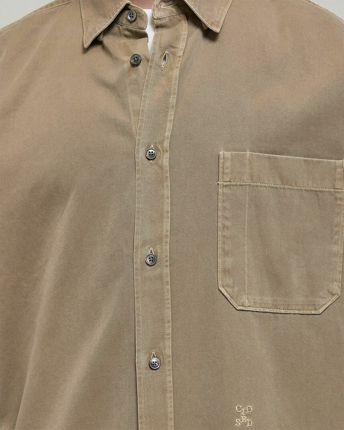 CLOSED FORMAL ARMY SHIRT Beige Mens Longsleefe