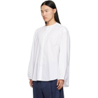 Hed Mayner White Band Collar Shirt