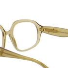 Loewe Eyewear Women's Loewe Curvy Acetate Glasses in Shiny Dark Green 