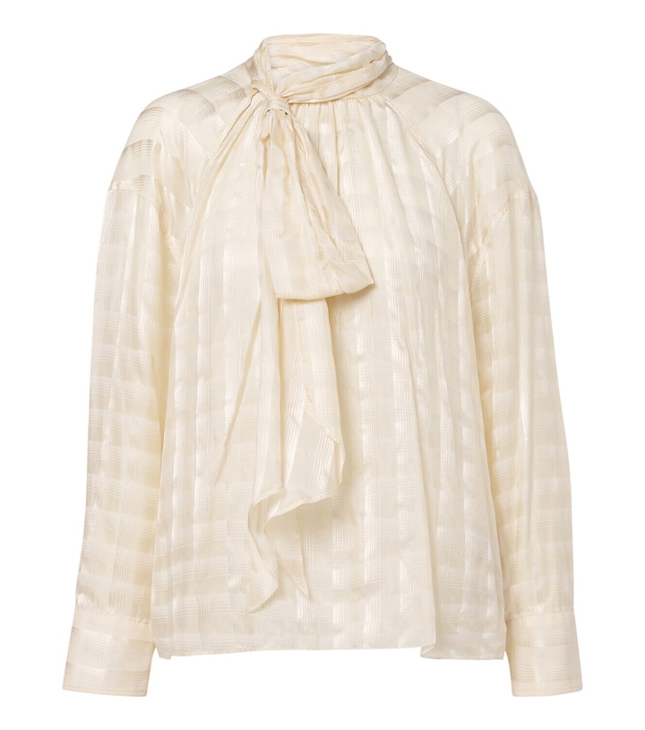 Photo: Dorothee Schumacher Airy Check tie-neck cotton and silk blouse