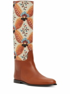 ETRO - 10mm Leather & Jacquard Tall Boots
