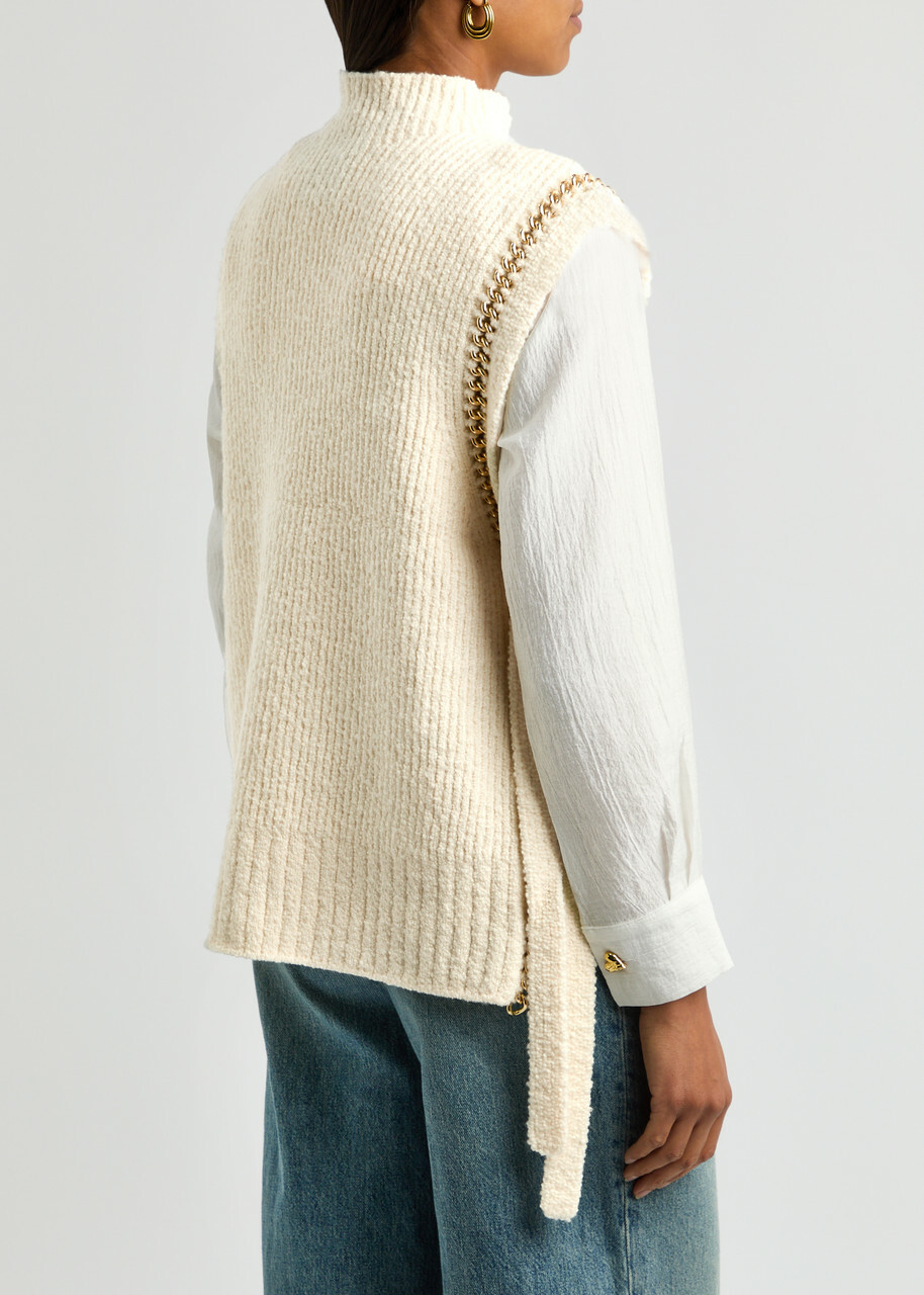 3.1 Phillip Lim Chain-embellished Wool-blend Vest Ivory