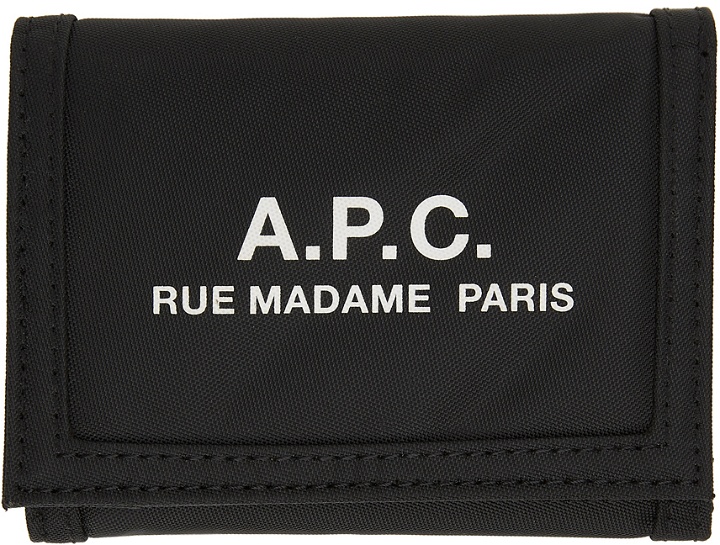 Photo: A.P.C. Black Recovery Trifold Wallet