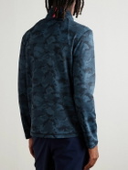 G/FORE - Camouflage-Print Tech-Jersey Half-Zip Golf Top - Blue
