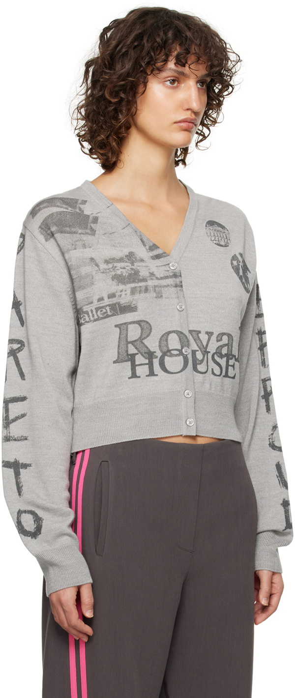 TheOpen Product Gray Collage Cardigan