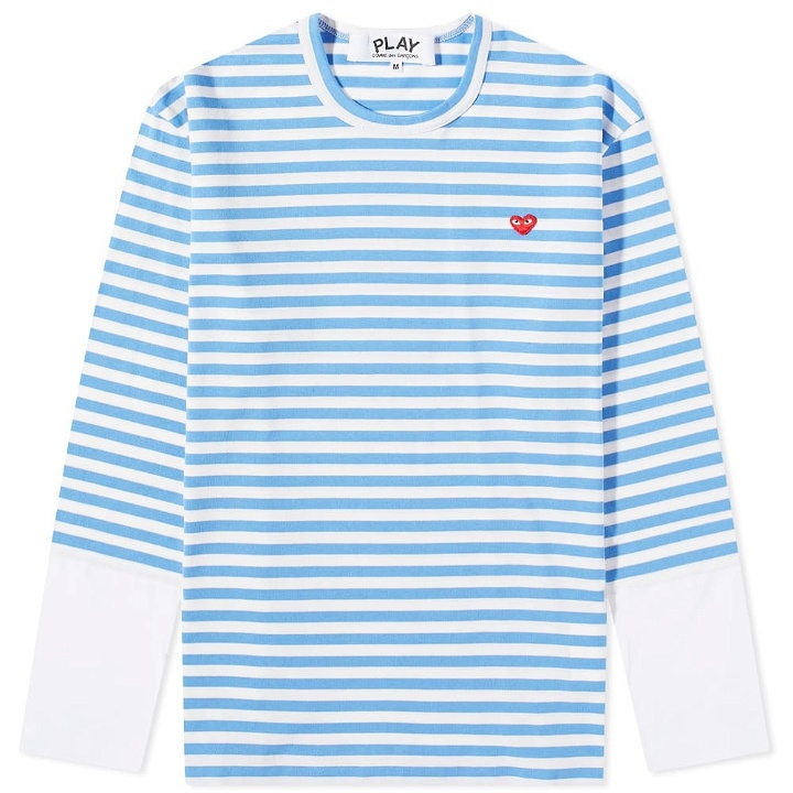 Photo: Comme des Garcons Play Long Sleeve Stripe Contrast Sleeve Te