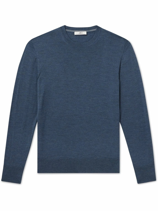 Photo: Mr P. - Slim-Fit Merino Wool Sweater - Blue