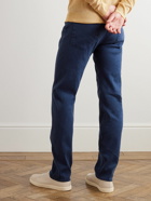 Loro Piana - Slim-Fit Straight-Leg Cotton and Linen-Blend Trousers - Blue