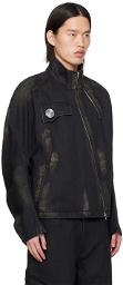 CMMAWEAR Black Articulated Sleeve Denim Jacket