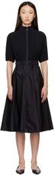 Moncler Black Taffeta Skirt Midi Dress