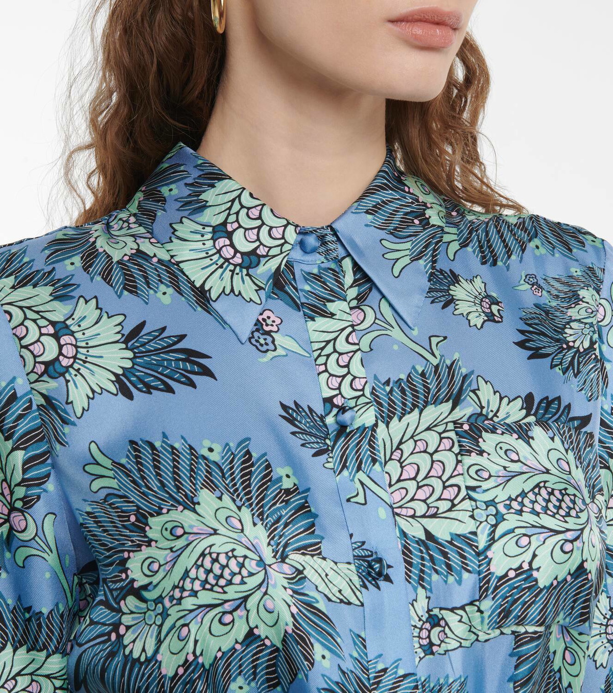 diane von furstenberg shirt dress DIANE VON FURSTENBERG Prita Floral-print Crepe De Chine Shirt Dress M