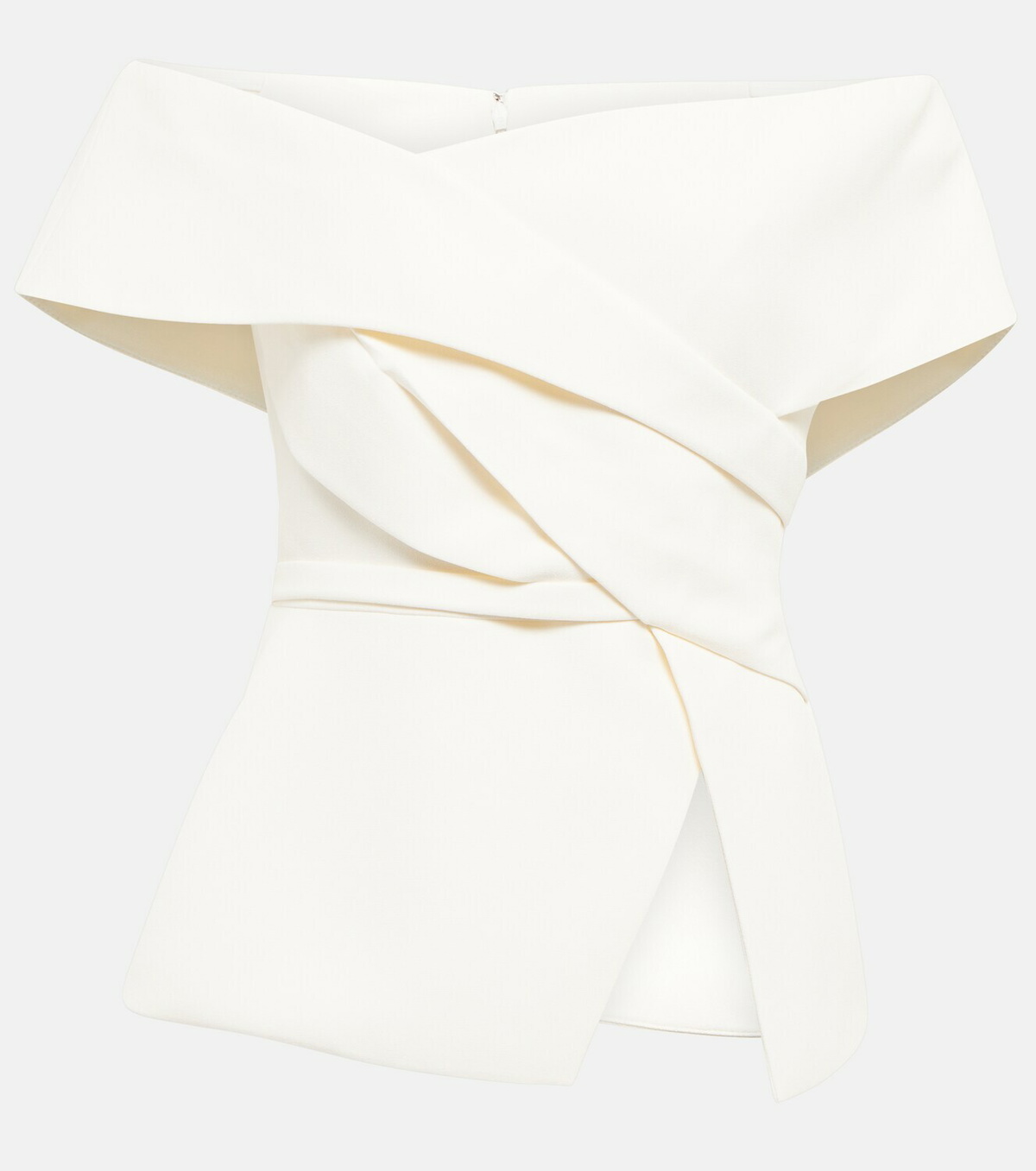 Safiyaa Bridal Eimear off-shoulder crêpe top
