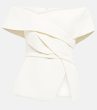 Safiyaa Bridal Eimear off-shoulder crêpe top