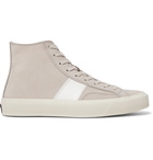 TOM FORD - Cambridge Leather-Trimmed Nubuck High-Top Sneakers - Brown