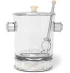 Lorenzi Milano - Glass, Silver-Tone and Mother-of-Pearl Ice Bucket and Tongs - Clear