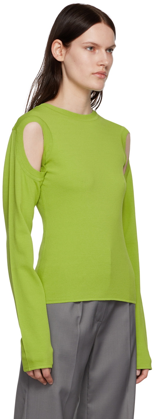 LOW CLASSIC Green Armhole Sweater Low Classic