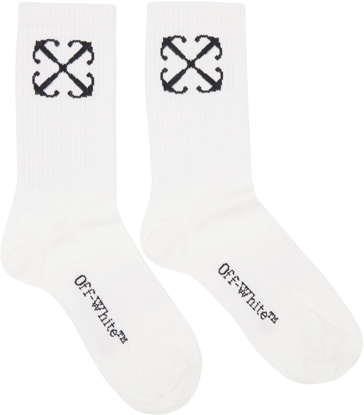Photo: Off-White White Jacquard Socks