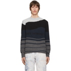 Off-White Black and Grey Intarsia Sweater