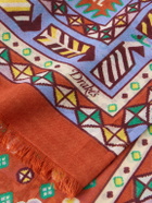 Drake's - Printed Wool and Silk-Blend Scarf