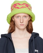 Stüssy Green Jacquard Bucket Hat