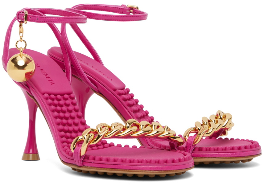 サンダル・ミュール BOTTEGA VENETA Women Sandals 796464V2ED0 6801 Pink Bottega Veneta Padded Flat Sandals in Azalea | FWRD
