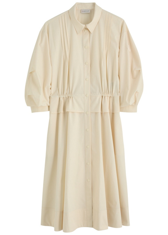 Photo: Moncler Cotton-poplin Midi Shirt Dress Ivory