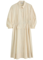 Moncler Cotton-poplin Midi Shirt Dress Ivory