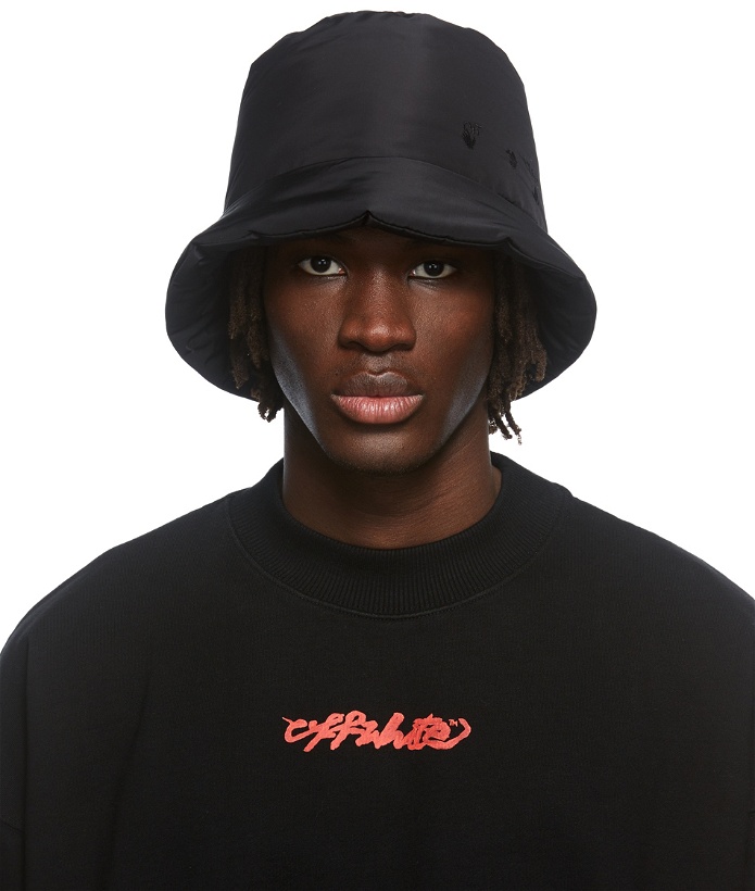 Photo: Off-White Black Padded Logo Bucket Hat