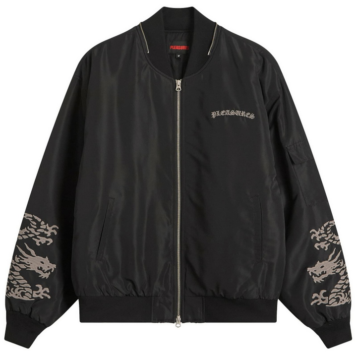 Photo: Pleasures Men's Dragon Bomber Jacket in Black