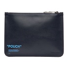 Off-White Blue Quote Flat Pouch