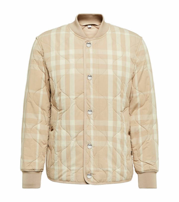 Photo: Burberry - Checked quilted bomber jacket