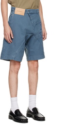 JW Anderson Blue Twisted Workwear Denim Shorts