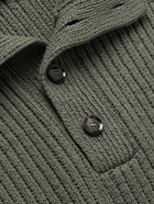 Brioni - Slim-Fit Ribbed Cotton Rollneck Sweater - Green