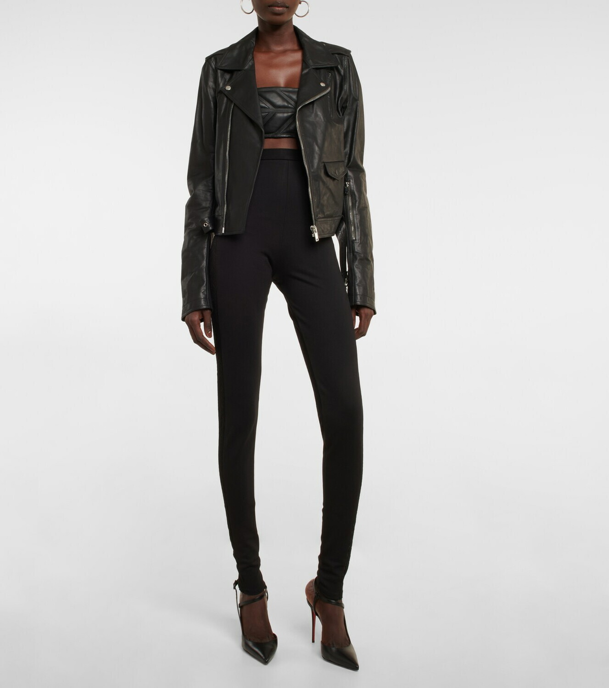 David Koma Mesh-paneled leggings