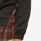 Undercoverism Men's Check Detail Crew Sweat in Charcoal