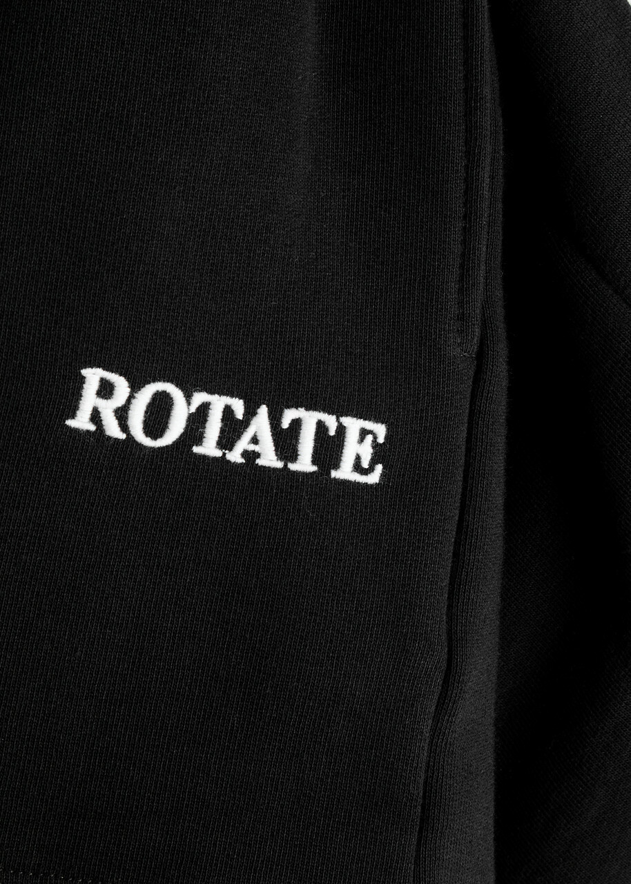 Rotate Sunday Logo-embroidered Cotton Shorts Black