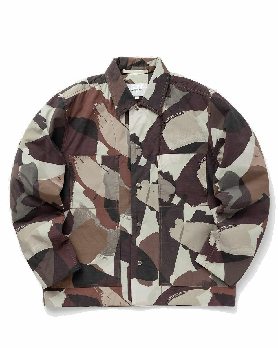 Photo: Norse Projects Pelle Camo Nylon Insulated Jacket Black/Brown - Mens - Overshirts/Windbreaker