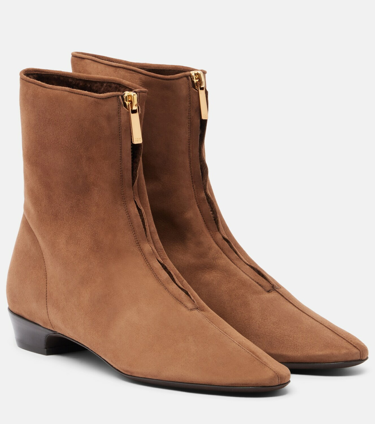 Herbert Levine Easy Does It shearling-trimmed suede ankle boots