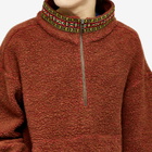 s.k manor hill Men's Trim Half-zip Fleece in Brown/Magenta Speckles