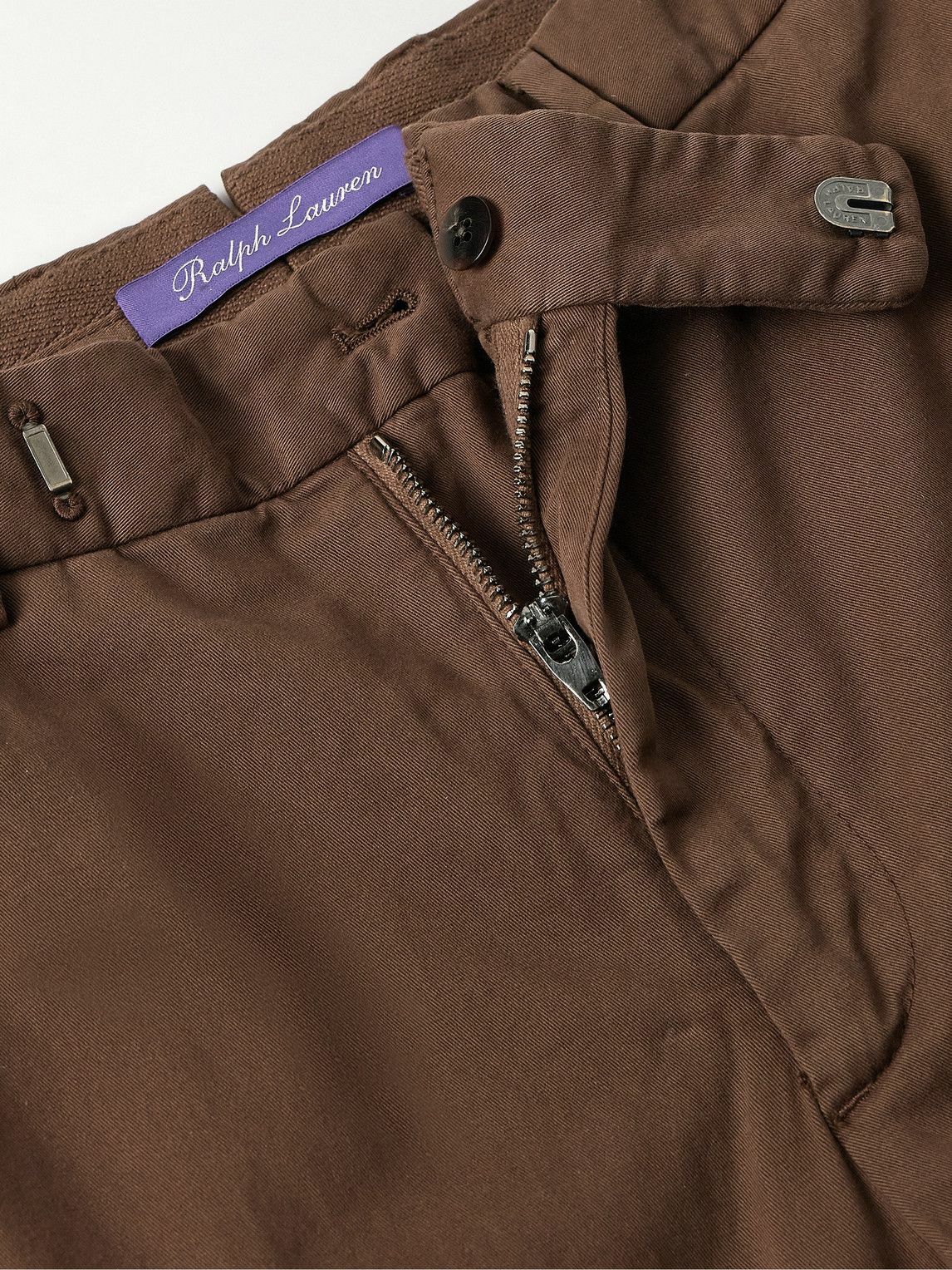 Ralph Lauren Purple label - Eaton Slim-Fit Straight-Leg Garment-Dyed Stretch-Cotton Twill Chinos - Brown