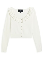 Needle & Thread Pointelle Stretch-knit Cardigan Cream