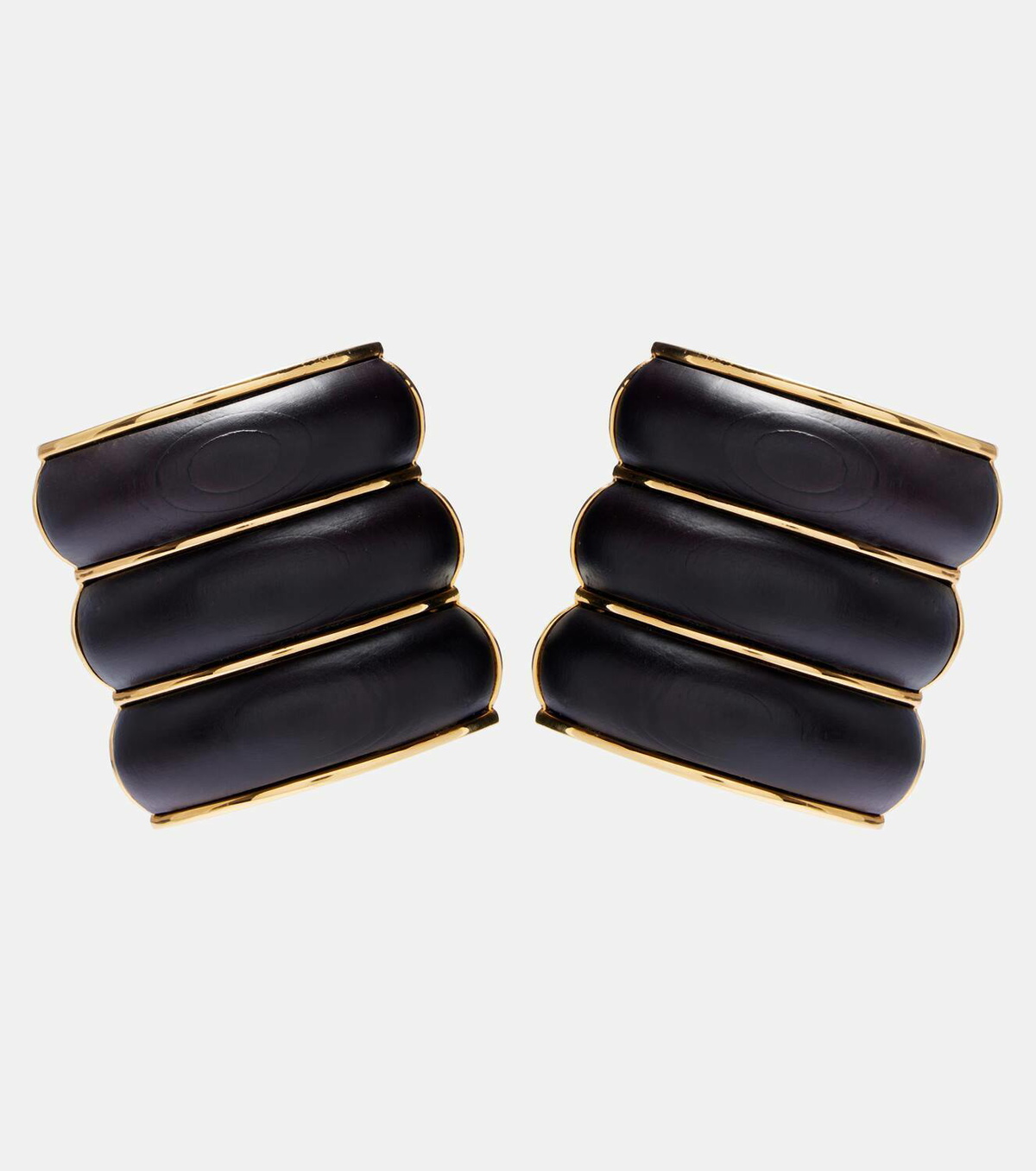 Alaïa Wood clip-on earrings