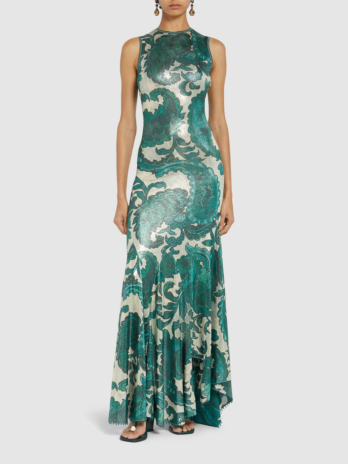 green and gold evening dress Halter Asymmetrical Two-Tone Sparkly Feather Mermaid Prom Dress main image 0