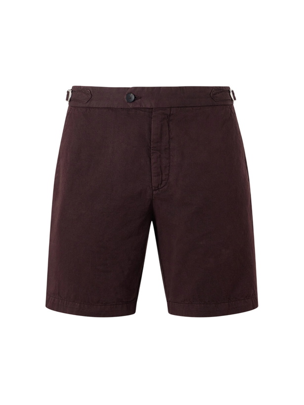 Photo: Mr P. - Straight-Leg Cotton And Linen-Blend Bermuda Shorts - Burgundy