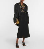 Dries Van Noten High-rise wool midi skirt